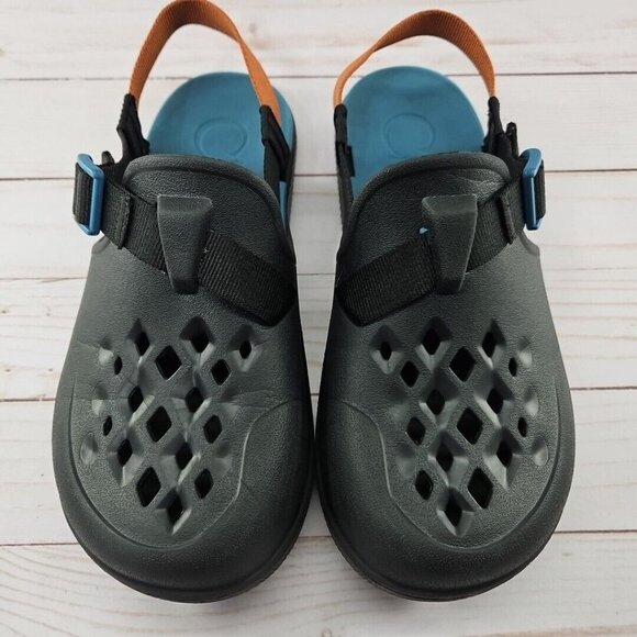 Chaco Chillos Clogs Rubber Youth 6 Black Orange Rubber Strapback - Picture 3 of 12